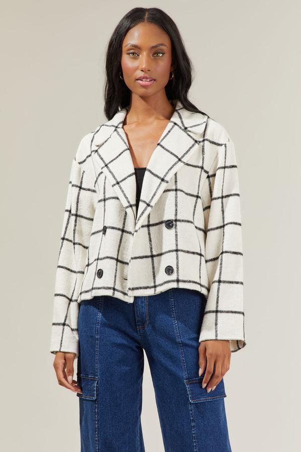 sugarlips Alexa Plaid Cropped Jacket