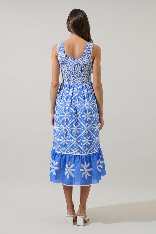 Sugarlips Alexie Floral Jessy Smocked Midi Dress