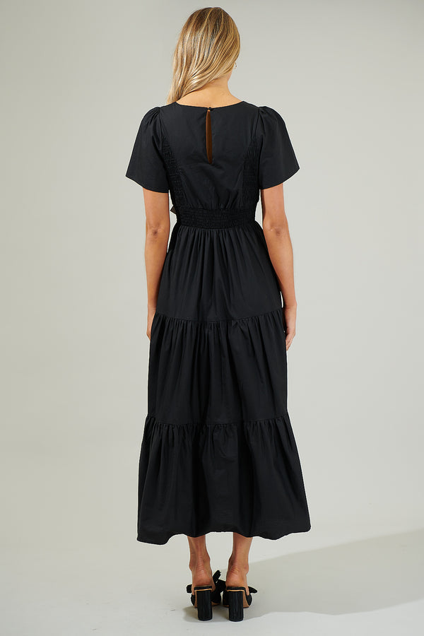 Sugarlips Alexis Poplin Tiered Midi Dress
