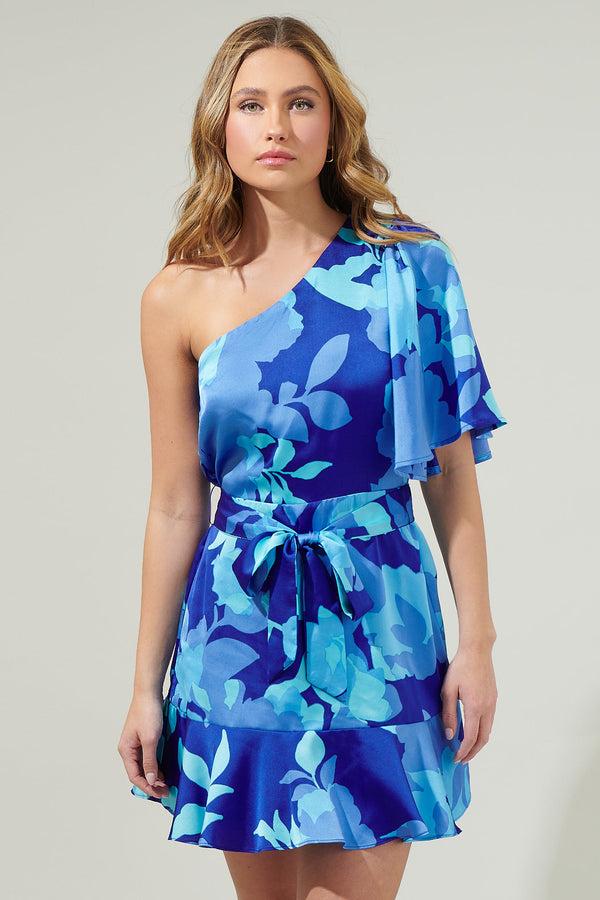 sugarlips Algeria Floral Mini Satin Dress