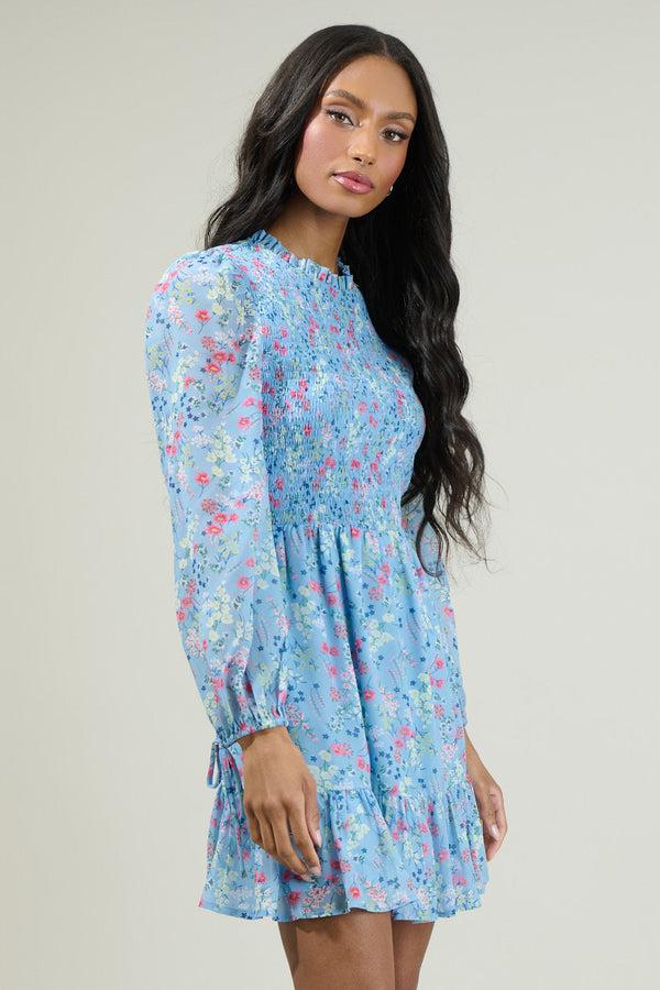 Sugarlips Alicia Floral Smocked Mini Dress
