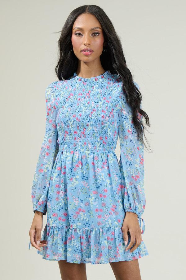 sugarlips Alicia Floral Smocked Mini Dress