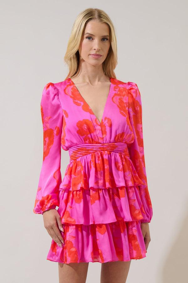 sugarlips Alivia Floral Mya Tiered Mini Dress