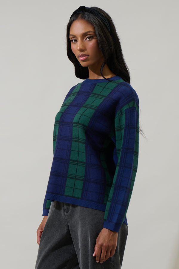 Sugarlips Allen Plaid Dansby Window Pane Sweater