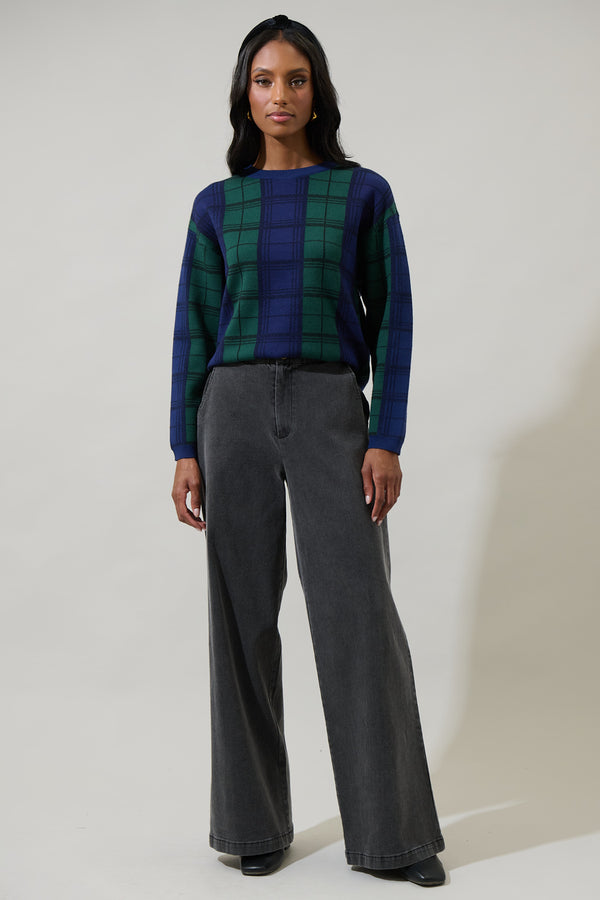 Sugarlips Allen Plaid Dansby Window Pane Sweater