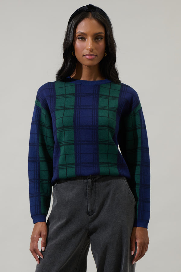 sugarlips Allen Plaid Dansby Window Pane Sweater