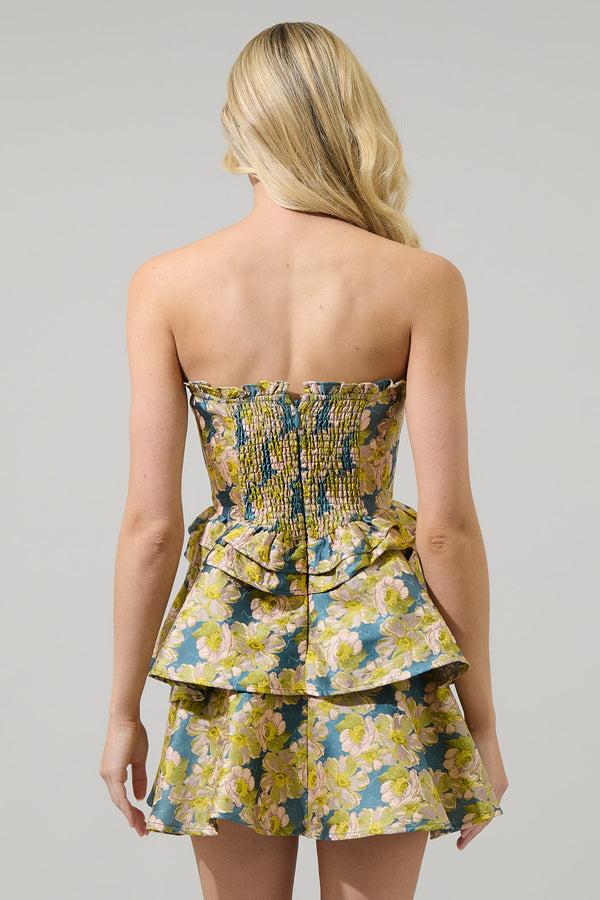 Sugarlips Ally Jacquard Strapless Ruffle Dress