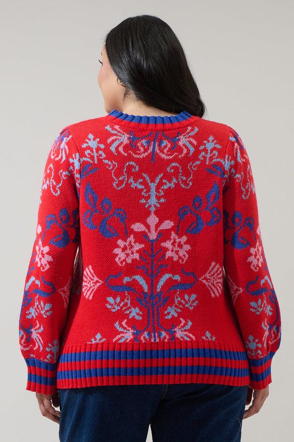 Sugarlips Almila Pleated Long Sleeve Sweater Curve