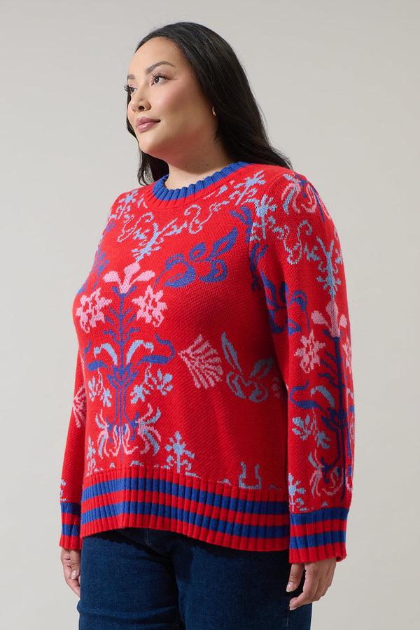 Sugarlips Almila Pleated Long Sleeve Sweater Curve