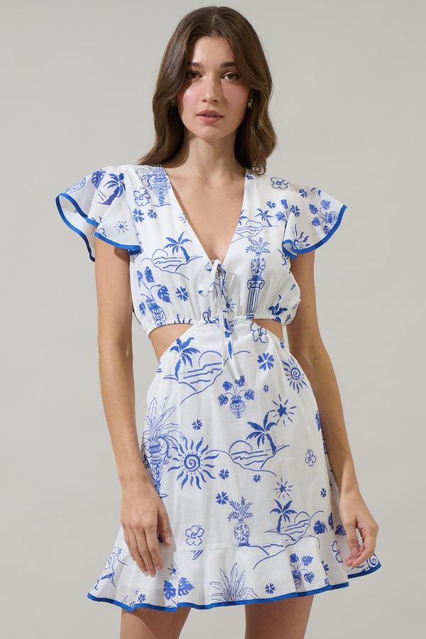 Sugarlips Alvina Tropics Cely Cut Out Mini Dress