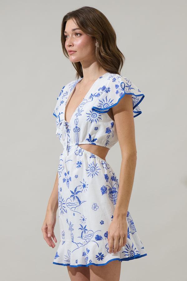 Sugarlips Alvina Tropics Cely Cut Out Mini Dress