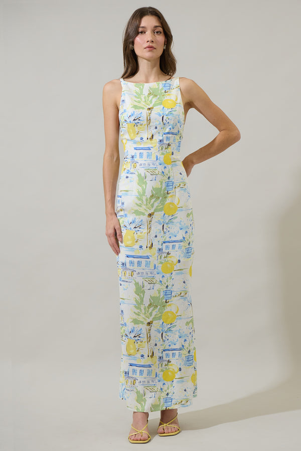 Sugarlips Amalfi Coast Mizie Open Back Maxi Dress