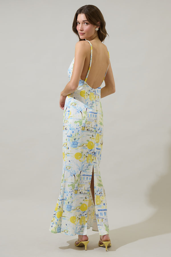 Sugarlips Amalfi Coast Mizie Open Back Maxi Dress