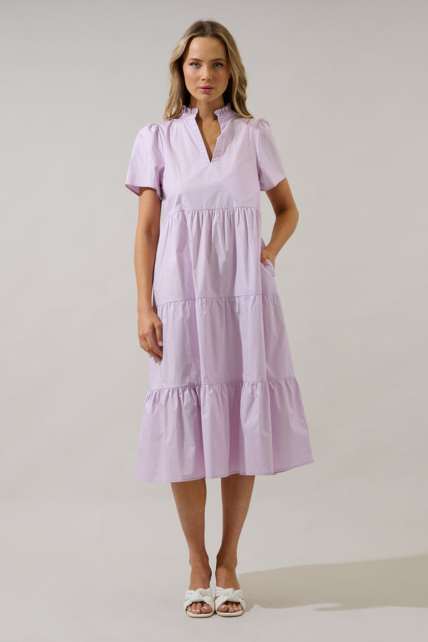 sugarlips Amayah Tiered Midi Dress