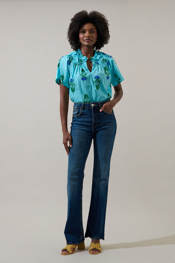 Sugarlips Amena Floral Darthy Smocked Top