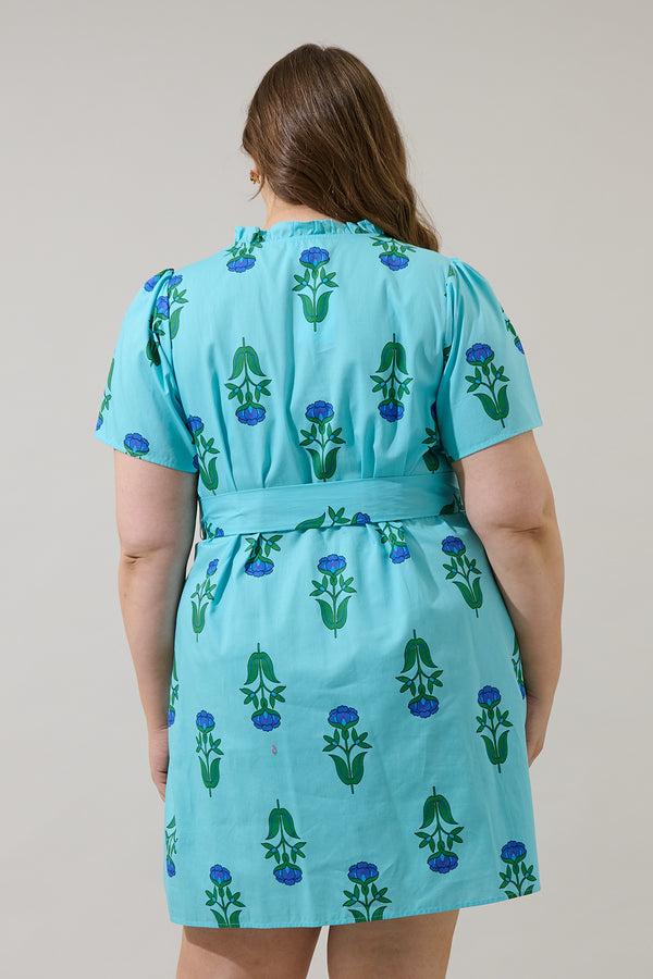 Sugarlips Amena Floral Ema Shift Mini Dress Curve