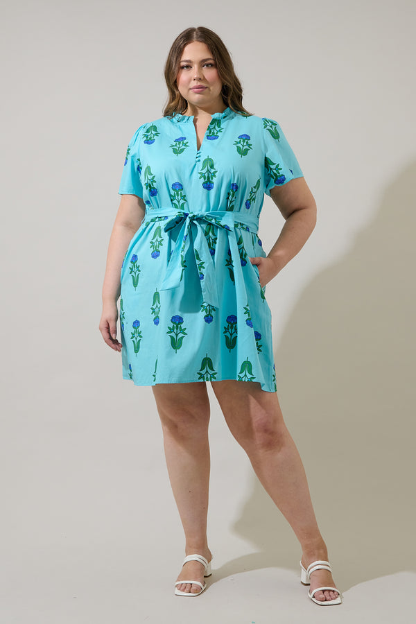 Sugarlips Amena Floral Ema Shift Mini Dress Curve