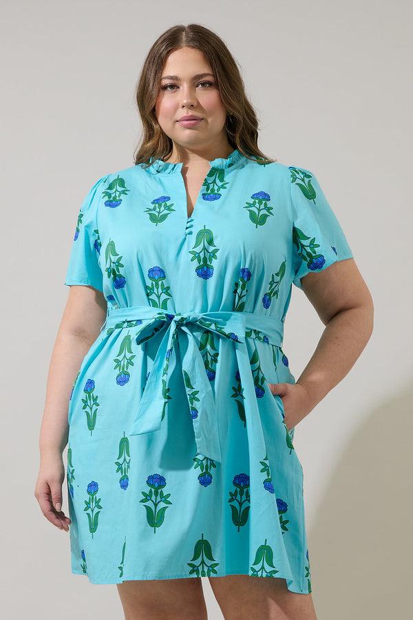 sugarlips Amena Floral Ema Shift Mini Dress Curve