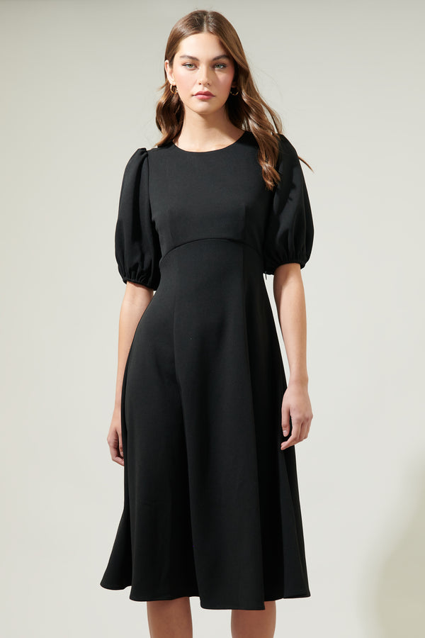 Sugarlips America Puff Sleeve Midi Dress