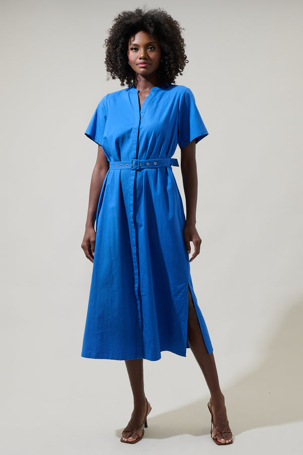 sugarlips Amira Button Front Midi Dress