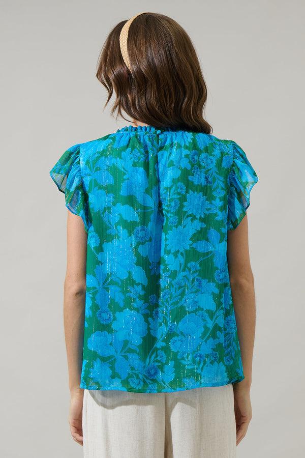 Sugarlips Amren Floral Veda Cap Sleeve Top