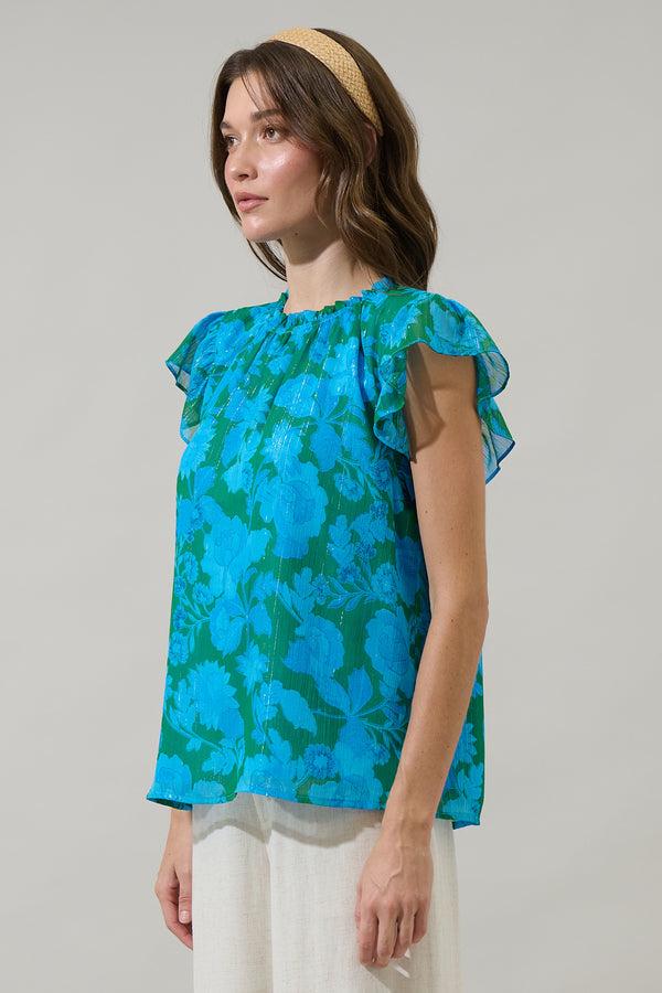 Sugarlips Amren Floral Veda Cap Sleeve Top