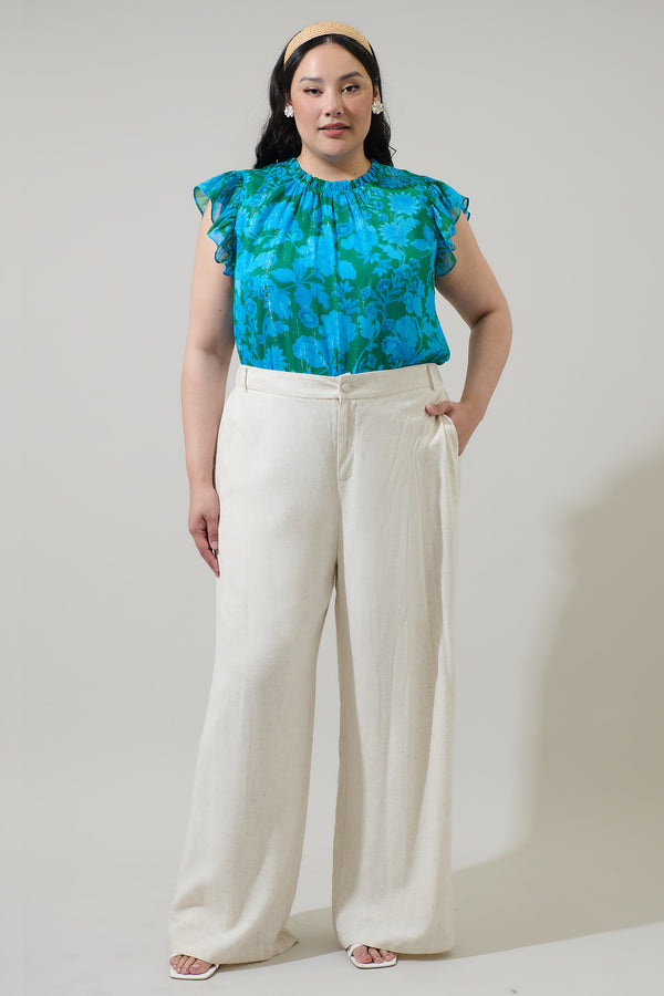 Sugarlips Amren Floral Veda Cap Sleeve Top Curve