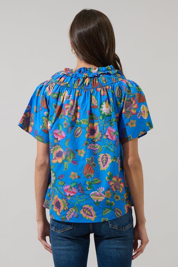 Sugarlips Anabelle Floral Darthy Smocked Top