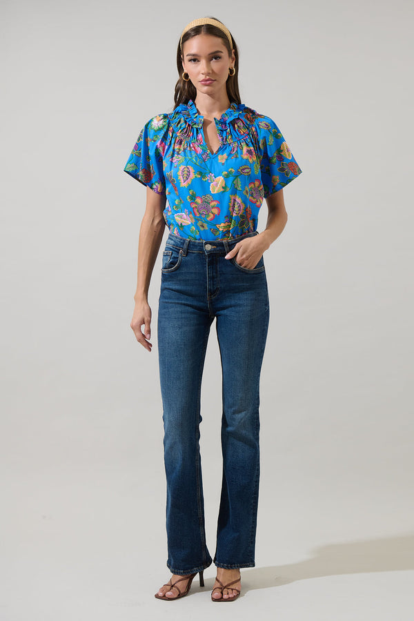 Sugarlips Anabelle Floral Darthy Smocked Top