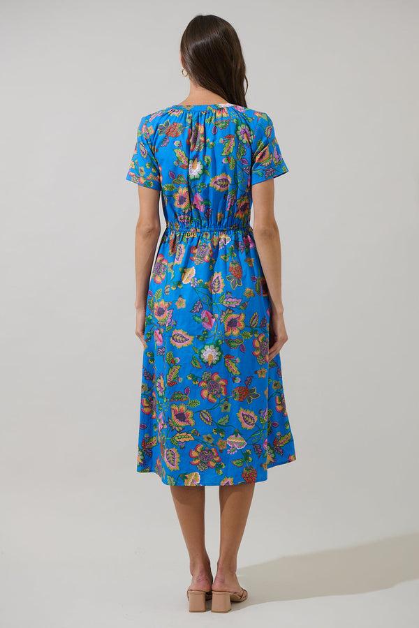 Sugarlips Anabelle Floral Fatima Ruffle Midi Dress
