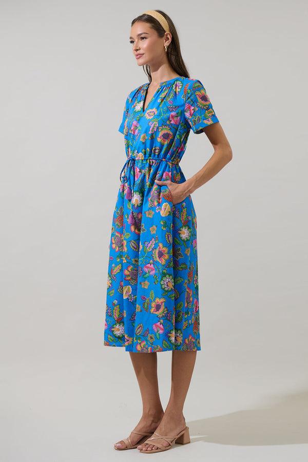 Sugarlips Anabelle Floral Fatima Ruffle Midi Dress