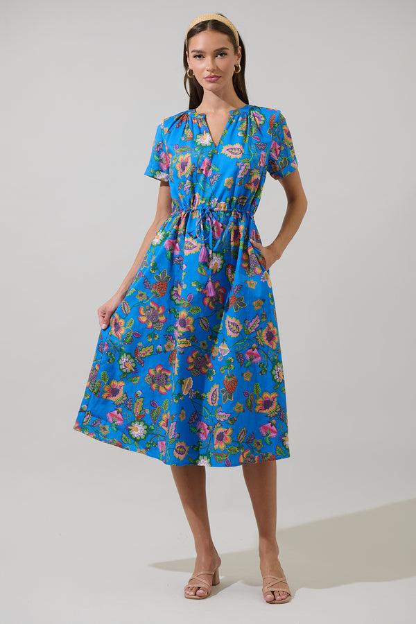 sugarlips Anabelle Floral Fatima Ruffle Midi Dress