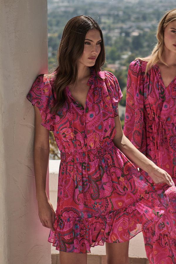 sugarlips Anais Floral Bumble Ruffle Mini Dress