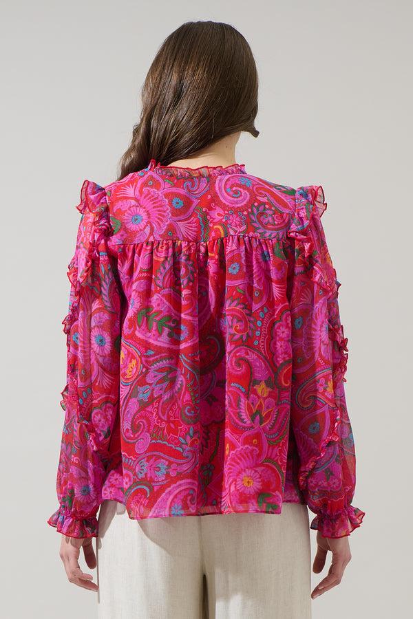 Sugarlips Anais Floral Raj Ruffle Balloon Sleeve