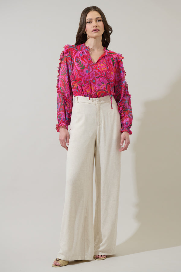 Sugarlips Anais Floral Raj Ruffle Balloon Sleeve