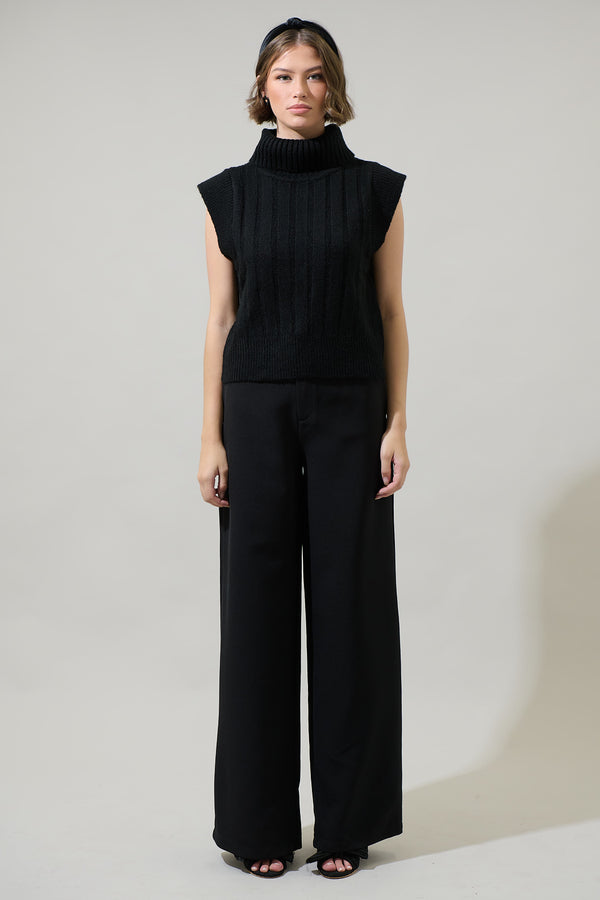 Sugarlips Anaya Turtle Neck Ribbed Sweater Top