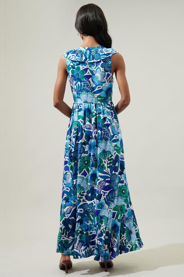 Sugarlips Andretta Floral Bayla Deep V Maxi Dress