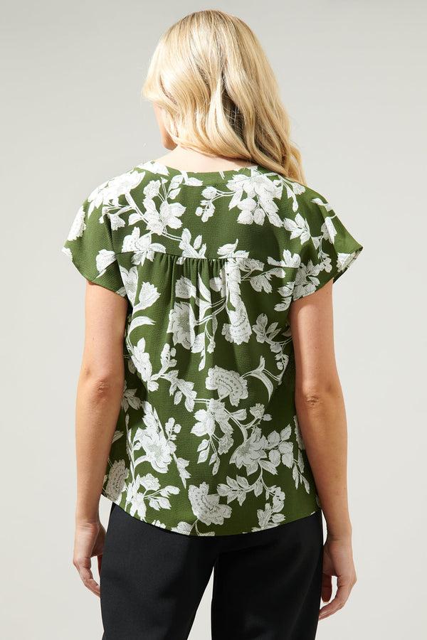 Sugarlips Angelique Split Neck Dolman Blouse
