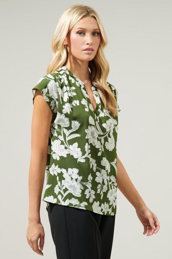 Sugarlips Angelique Split Neck Dolman Blouse