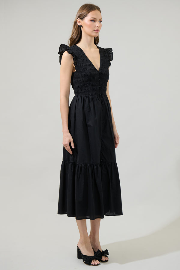 Sugarlips Angie Smocked Tiered Midi Dress