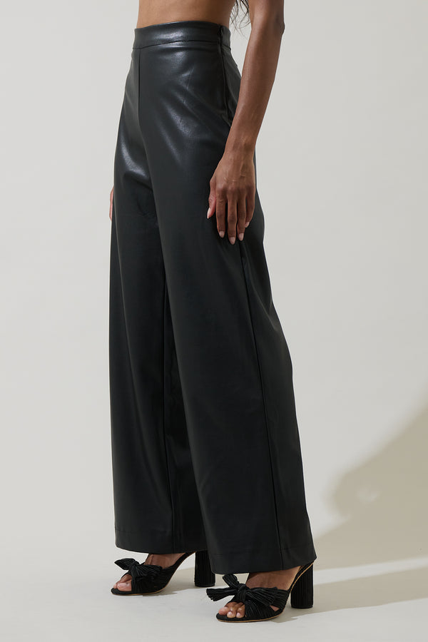 Sugarlips Anisa Leather Bern Wide Leg Pants