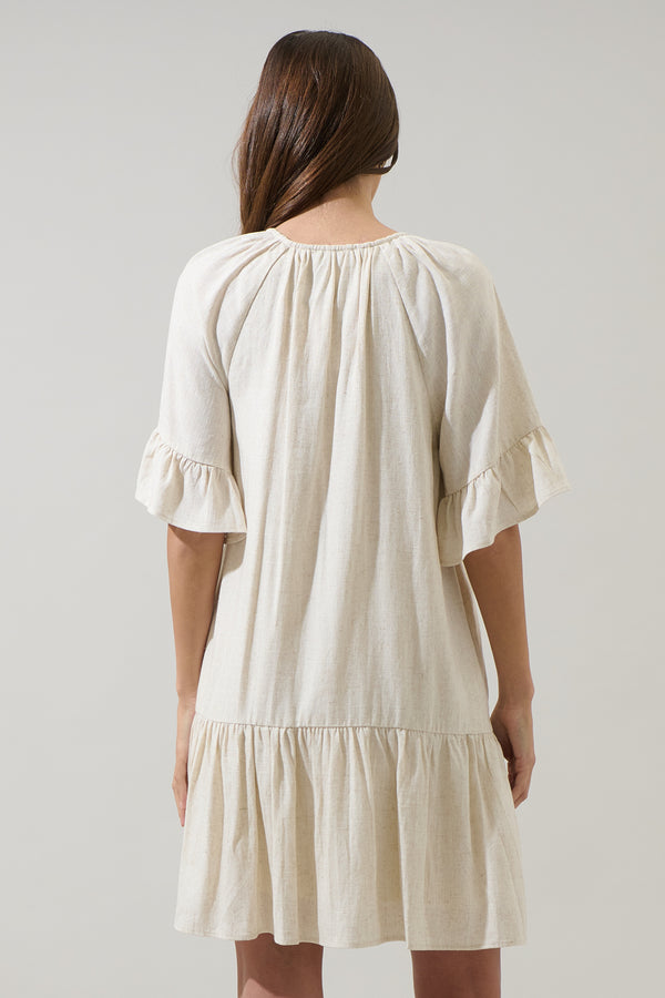 Sugarlips Annet Linen Shift Mini Dress