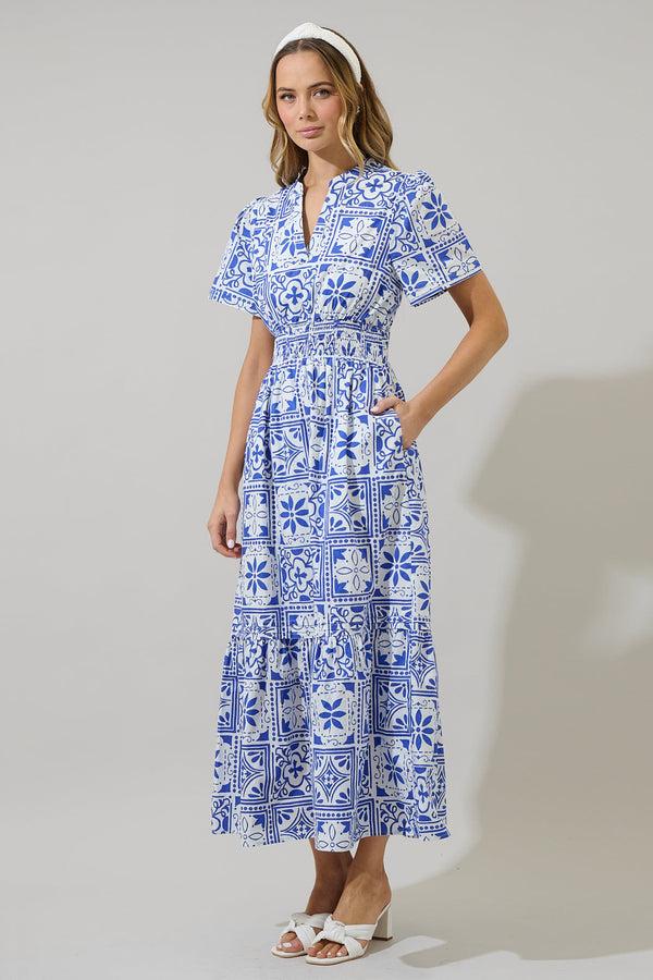 Sugarlips Arbor Tile Belraj Poplin Maxi Dress