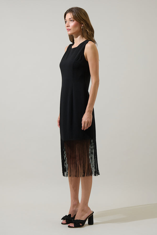 Sugarlips Ardena Sleeveless Fringe Midi Dress