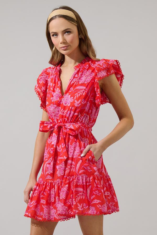 Sugarlips Aria Floral Eriny Ruffle Mini Dress