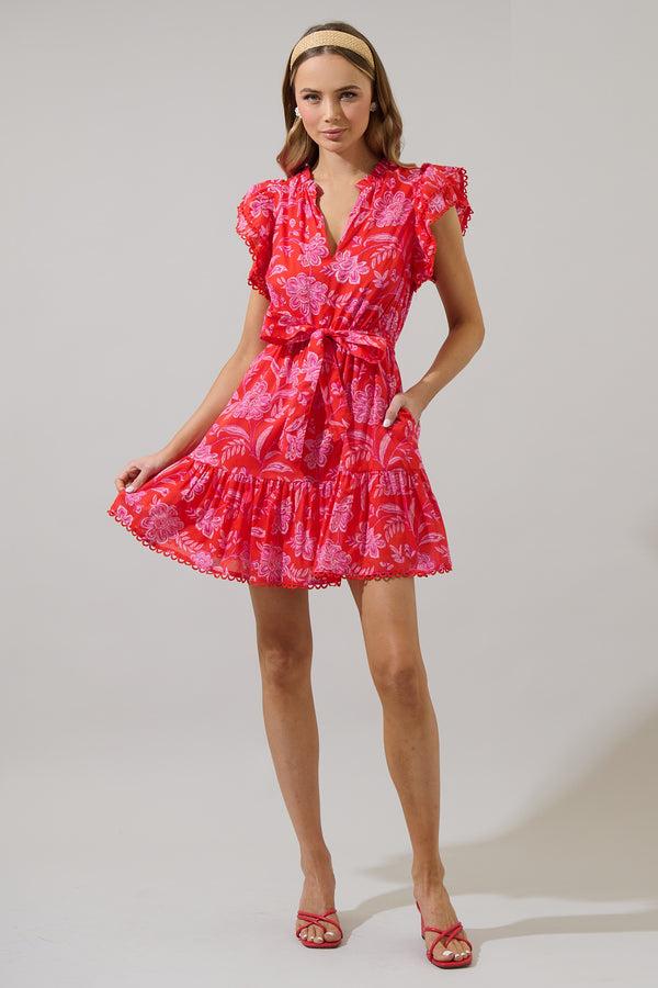 Sugarlips Aria Floral Eriny Ruffle Mini Dress