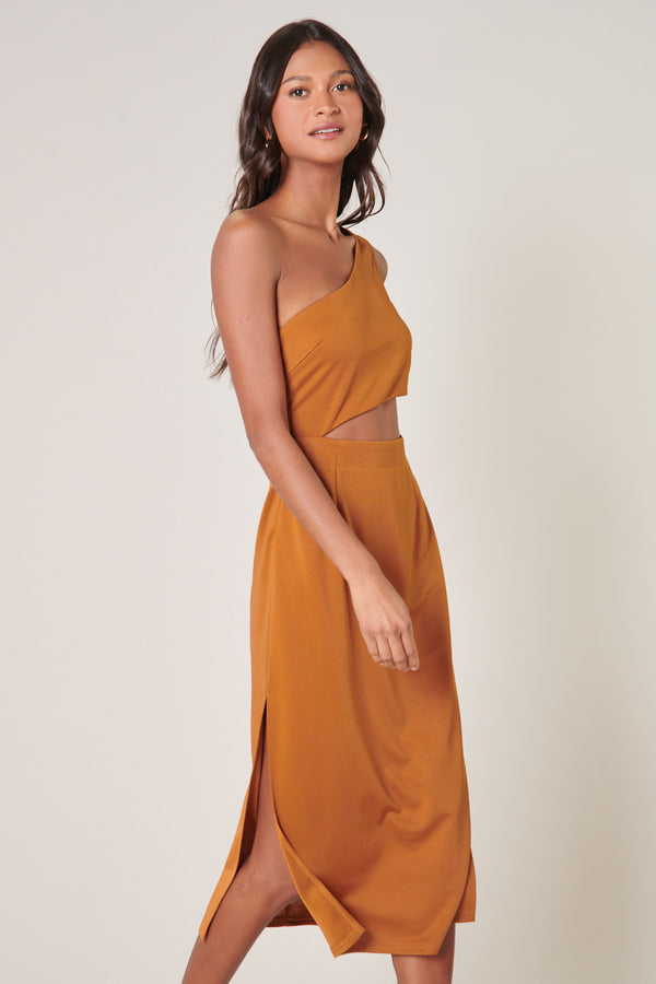 Sugarlips Aria One Shoulder Cut Out Midi Dress