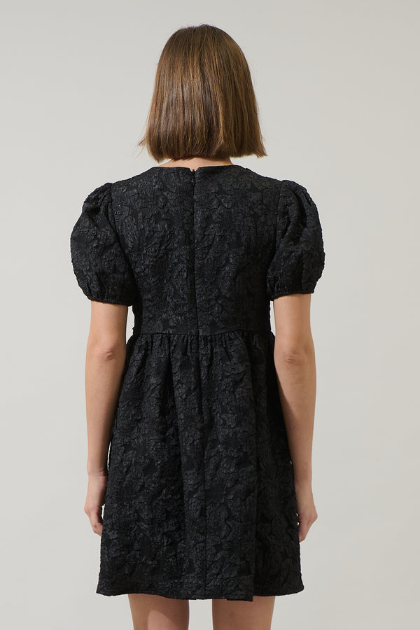 Sugarlips Arian Jacquard Glow Bow Mini Dress