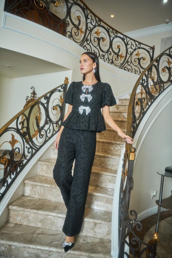 sugarlips Arielle Jacquard Bern Wide Leg Pants