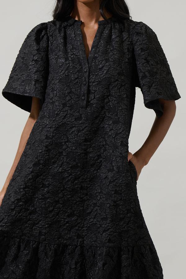 Sugarlips Arielle Jacquard Floral Ely Midi Dress